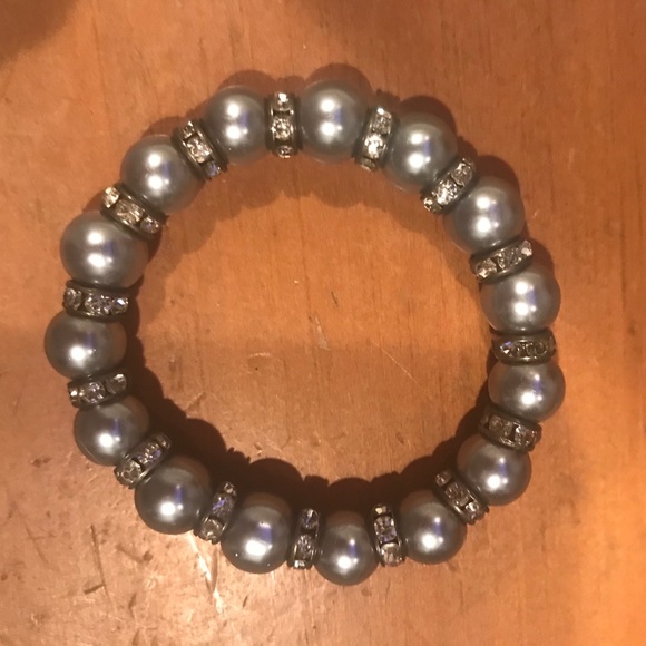 Silver and Gemstone Stretch Bracelet - Picture 1 of 3
